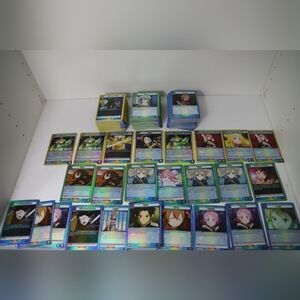 Assorted Holographic Anime Trading Card Lot - Blue/Green Accents Union Arena